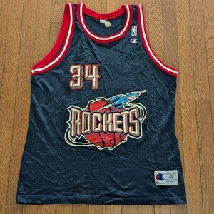 Vintage Hakeem Olajuwon Houston Rockets Champion Jersey - Size 48